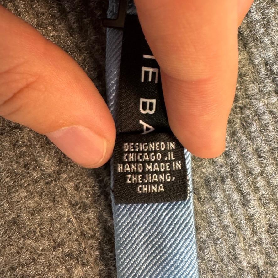 Tie Bar Mens Light Blue Silk Twill Self Tie Bow Tie Adjustable Stain Resistant — image 5 of 7